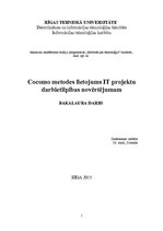 Diplomdarbs 'Cocomo metodes lietojums IT projektu darbietilpības novērtējumam', 1.