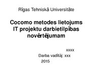 Diplomdarbs 'Cocomo metodes lietojums IT projektu darbietilpības novērtējumam', 71.