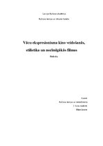 Referāts 'Vācu ekspresionisma kino veidošanās, stilistika un nozīmīgākās filmas', 1.