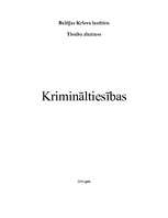 Referāts 'Krimināltiesības', 1.