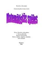 Referāts 'Matemātiskās spēles', 1.