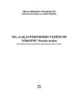 Referāts 'Uzņēmuma X finanšu analīze', 1.