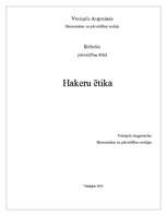 Eseja 'Hakeru ētika', 1.