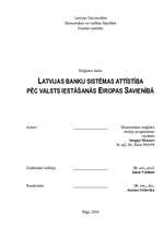 Diplomdarbs 'Latvijas banku sistēmas attīstība pēc valsts iestāšanās Eiropas Savienībā', 1.
