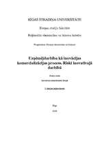 Konspekts 'Uzņēmējdarbība kā inovācijas komercializācijas process. Riski inovatīvajā darbīb', 1.