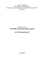 Prakses atskaite 'Lietvedība un grāmatvedības pamati. A/s "GE Money Bank"', 1.