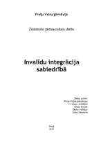 Referāts 'Invalīdu integrācija sabiedrībā', 1.