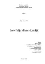 Eseja 'Investīciju klimats Latvijā', 1.