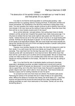 Eseja 'The Destruction of the World’s Forests Is Inevitable as Our Need for Land and Fo', 1.