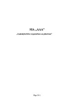 Biznesa plāns 'Uzņēmējdarbības organizēšana un plānošana', 1.