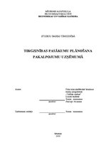 Referāts 'Tirgzinības pasākumu plānošana pakalpojumu uzņēmumā', 1.