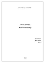 Konspekts 'Četri temperamenta tipi', 1.