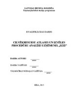 Diplomdarbs 'Cilvēkresursu atlases un izvēles procedūru analīze uzņēmumā "Izzi"', 1.