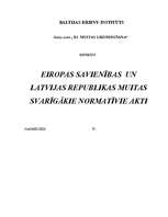 Referāts 'Eiropas Savienības un Latvijas Republikas svarīgākie normatīvie akti', 1.