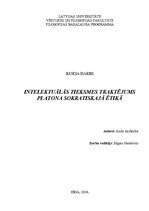 Referāts 'Intelektuālās tieksmes traktējums Platona sokratiskajā ētikā', 1.