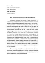 Eseja 'How Entrepreneurs Optimize Costs of Production', 1.