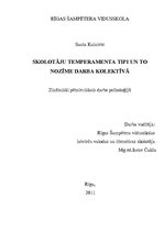 Referāts 'Skolotāju temperamenta tipi un to nozīme darba kolektīvā', 1.