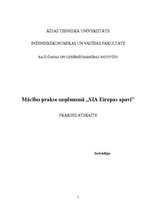 Prakses atskaite 'Mācību prakse uzņēmumā "SIA Eiropas apavi"', 1.