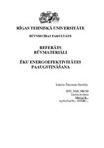 Referāts 'Ēku energoefektvitātes paaugstināšana', 1.