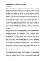 Eseja 'The importance of healthy friendships', 1.