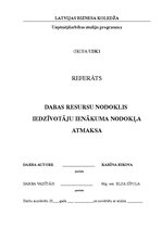 Referāts 'Dabas resursu nodoklis. Iedzīvotāju ienākuma nodokļa atmaksa', 1.