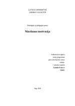 Referāts 'Mācīšanās motivācija', 1.