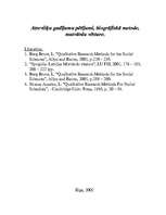 Eseja 'Atsevišķu gadījumu pētījumi, biogrāfiskā metode, mutvārdu vēsture', 1.