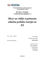 Referāts 'Mazo un vidējo uzņēmumu atbalsta politika Latvijā', 1.