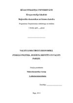 Konspekts 'Valsts loma tirgus ekonomikā. Fiskālā politika, budžeta deficīts un valsts parād', 1.
