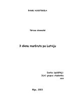 Konspekts 'Trīs dienu maršruts pa Latviju', 1.