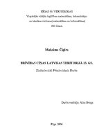 Referāts 'Brīvības cīņas Latvijas teritorijā 13.gadsimtā', 1.