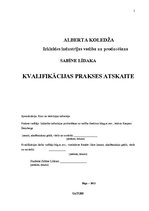 Prakses atskaite 'Kvalifikācijas prakses atskaite', 1.