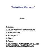 Referāts 'Gaujas Nacionālais parks', 1.