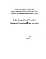 Referāts 'Segmentēšanas veidi un metodes', 1.