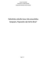 Eseja 'Sabiedrisko attiecību loma vides aizsardzības kampaņā "Vispasaules zaļo darbu di', 1.