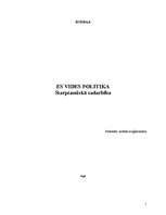 Referāts 'Eiropas Savienības vides politika - starptautiskā sadarbība', 1.