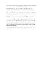 Eseja 'Argumentative Essay about Museums', 1.