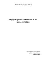 Referāts 'Anglijas sporta vēstures attīstība jaunajos laikos', 1.