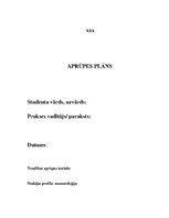 Prakses atskaite 'Aprūpes plāns', 1.