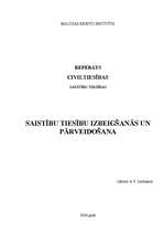 Referāts 'Saistību tiesību izbeigšanās un pārveidošana', 1.