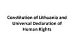 Prezentācija 'Constitution of Lithuania and Universal Declaration of Human Rights', 1.