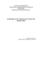 Konspekts 'Rūdolfa Blaumaņa noveles "Salna pavasarī" galveno tēlu arhetipu analīze', 1.