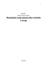 Referāts 'Bioloģiskās lauksaimniecības attīstība Latvijā', 1.