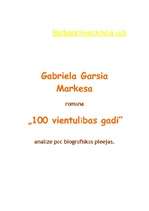 Eseja 'Gabriela Garsijas Markesa romāna "100 vientulības gadi" interpretācija pēc biogr', 1.