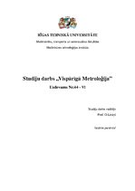 Konspekts 'Vispārīgā metroloģija', 1.