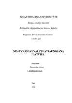 Konspekts 'Neatkarīgas valsts atjaunošana Latvijā', 1.