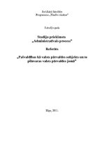 Referāts 'Pašvaldības kā valsts pārvaldes subjekts un to pilnvaras valsts pārvaldes jomā', 1.