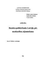 Referāts 'Baznīcu politizēšanās Latvijā pēc neatkarības atjaunošanas', 1.
