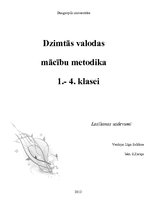 Paraugs 'Dzimtās valodas mācību metodika 1.-4.klasei. Lasīšanas uzdevumi', 1.