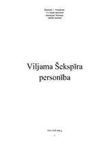 Referāts 'Viljama Šekspīra personība', 1.